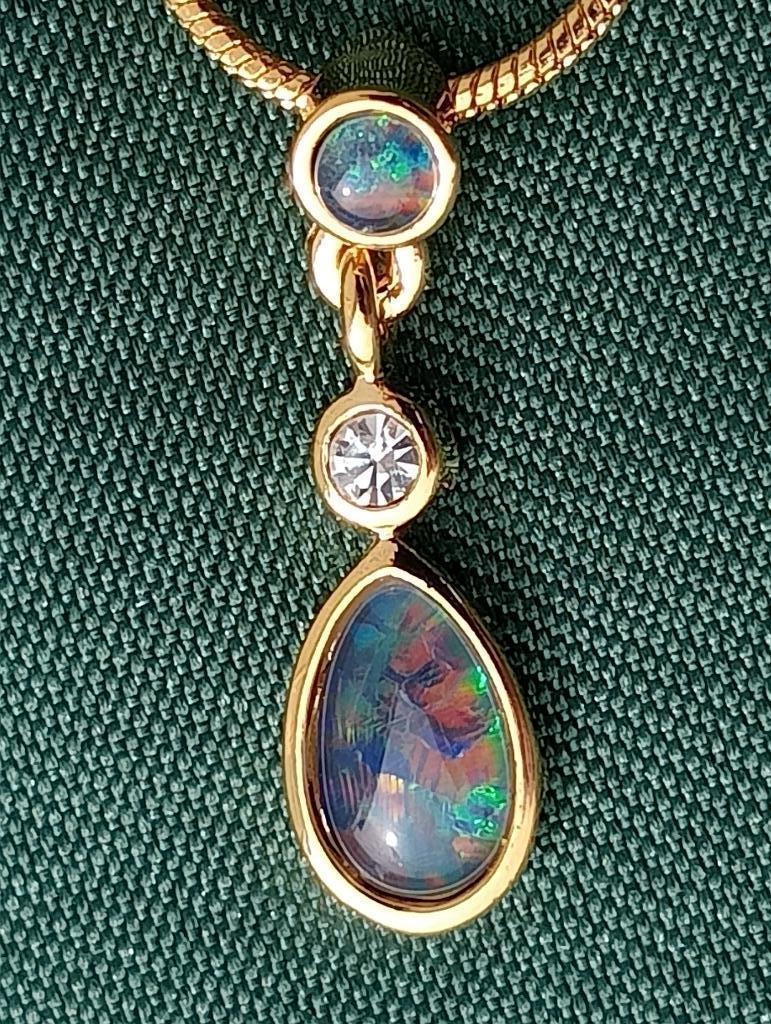 Collier rempli en or 14 carats avec un magnifique jeu de cou, Neuf, Enlèvement ou Envoi, Or, Avec pierre précieuse