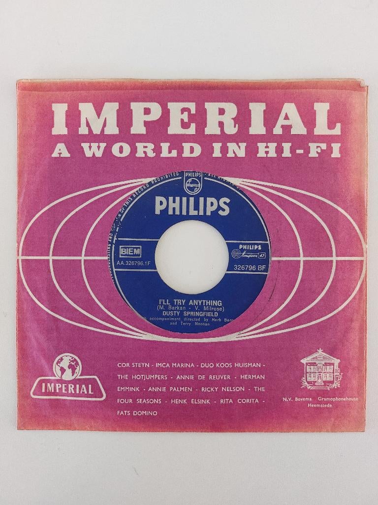 Dusty Springfield -I'LL Try Anything/The Corrupt Ones (1967), Ophalen of Verzenden, Pop