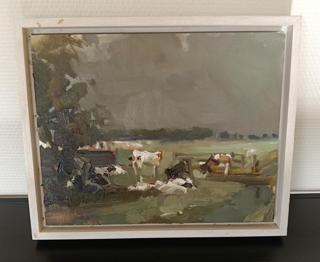 Young cows van Roos Schuring, Antiek en Kunst, Kunst | Schilderijen | Klassiek, Ophalen of Verzenden