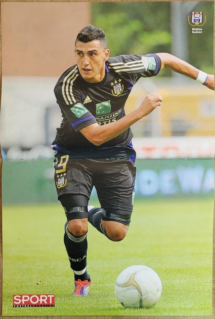 Matias Suarez - RSC Anderlecht - poster, Enlèvement ou Envoi, Comme neuf, Affiche, Image ou Autocollant