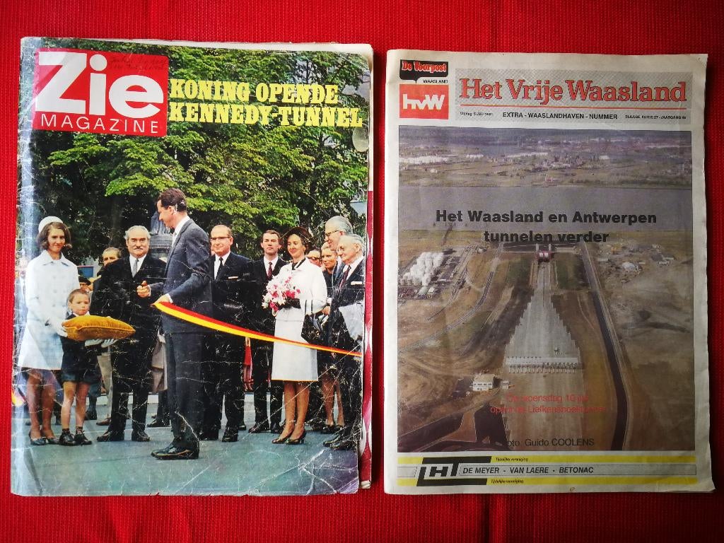 Oude weekbladen over de Scheldetunnels, Verzamelen, Tijdschriften, Kranten en Knipsels, Ophalen of Verzenden, Tijdschrift