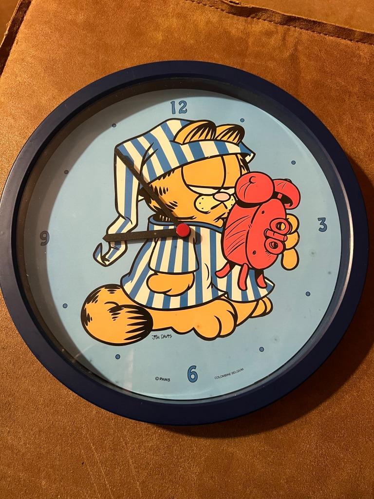 Horloge murale vintage Garfield, Colombine Belgique, Enlèvement ou Envoi, Garfield, Utilisé, Ustensile