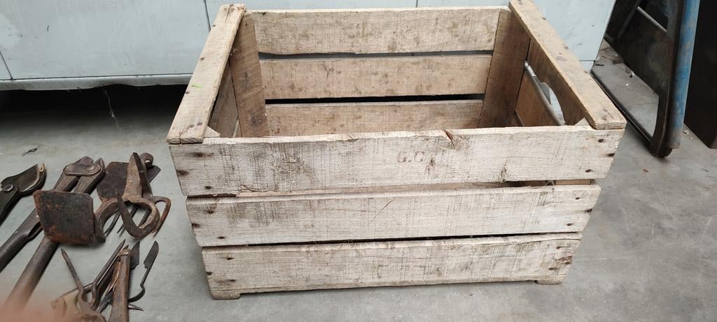 Oud houten kist krat hout fruitkrat, Ophalen of Verzenden, Gebruikt