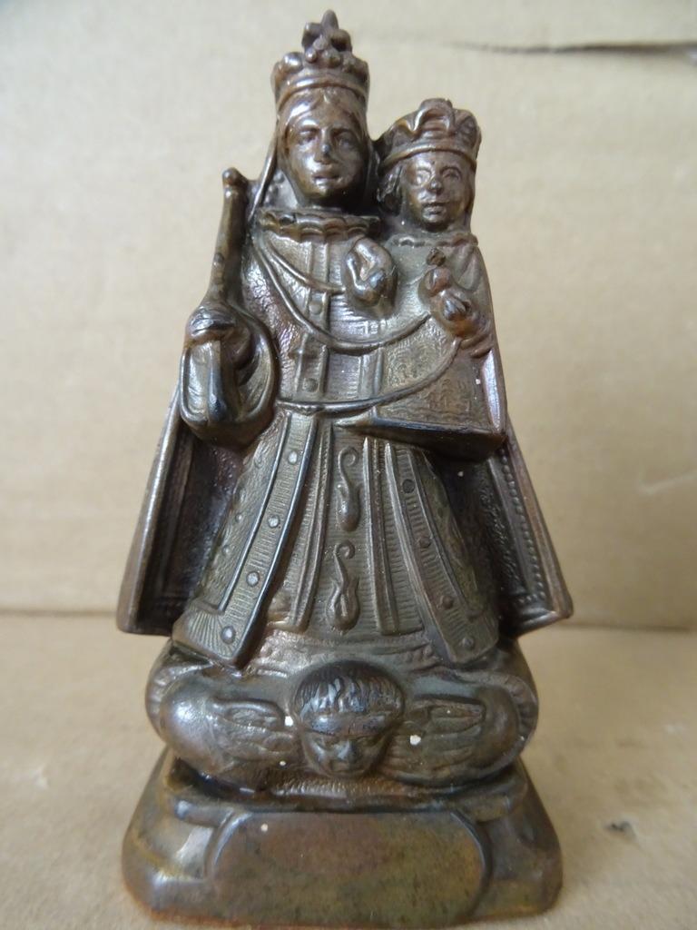 Antiek Mariabeeldje de Moeder Gods gegoten metaalsoort 9cm, Antiek en Kunst, Ophalen of Verzenden