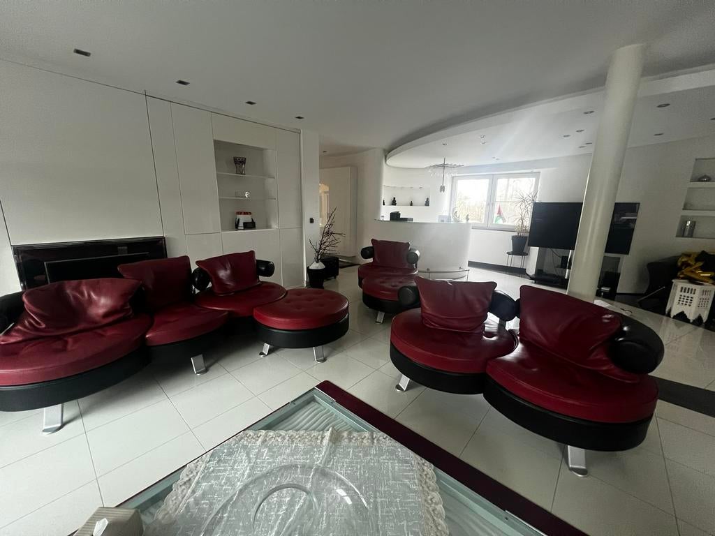 Ensemble 3p 2 p et 1 p Canape cuir FORMENTI, Maison & Meubles, Quatre personnes ou plus, Moderne design, Enlèvement, Utilisé