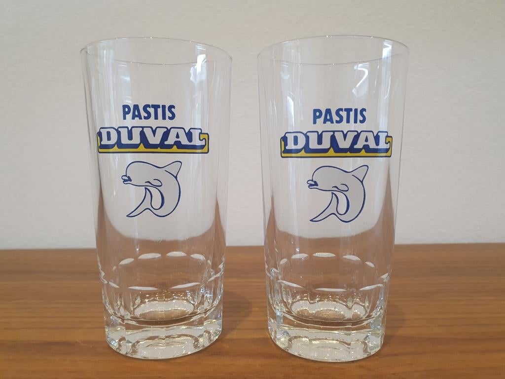 2x Pastis Duval glazen, Verzamelen, Glas en Drinkglazen, Ophalen of Verzenden