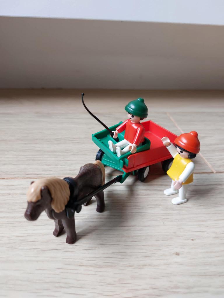 Vintage Playmobil Ponywagen met kinderen - 3583, Kinderen en Baby's, Speelgoed | Playmobil, Ophalen of Verzenden, Zo goed als nieuw