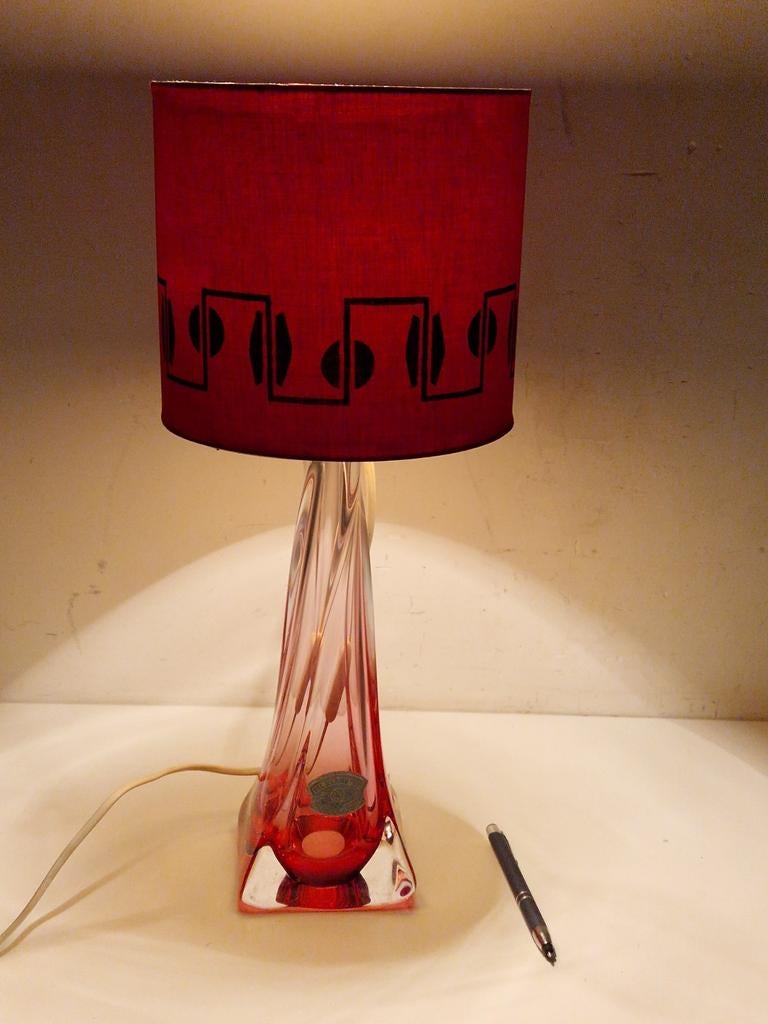 Val saint lambert tafellamp lamp met kap, Ophalen of Verzenden