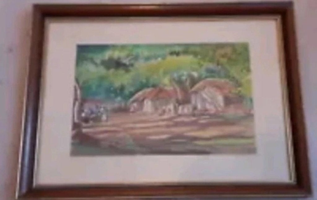 Aquarelle+école du Bengale+Mukherjee+Art asiatique+1965, Enlèvement ou Envoi, Aquarelle, Paysage, Peint à la main
