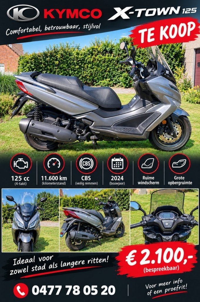 Kymco x-town 125i, Ophalen, Overige modellen, 125 cc, Zo goed als nieuw