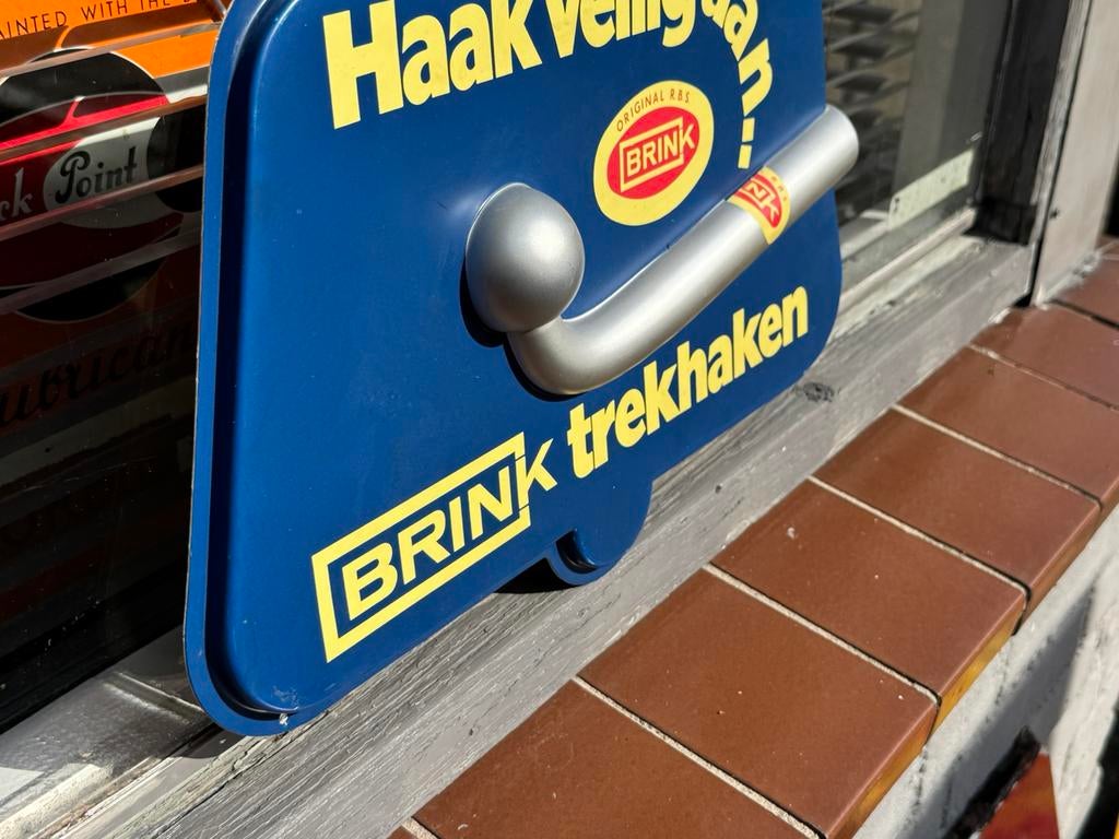 BRINK trekhaken oud reclamebord, Ophalen of Verzenden, Gebruikt, Reclamebord