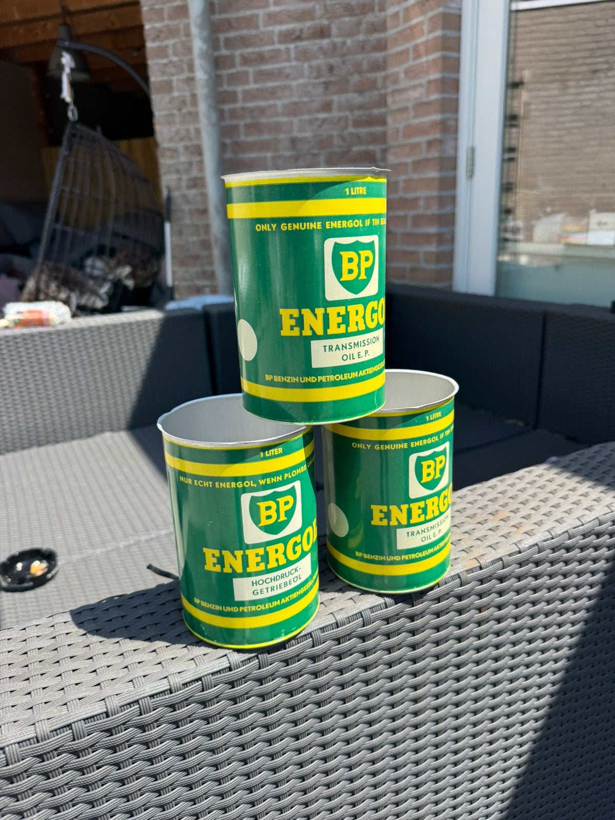 BP Energol olie blik 1 liter, Ophalen of Verzenden, Gebruikt, Overige, Overige merken