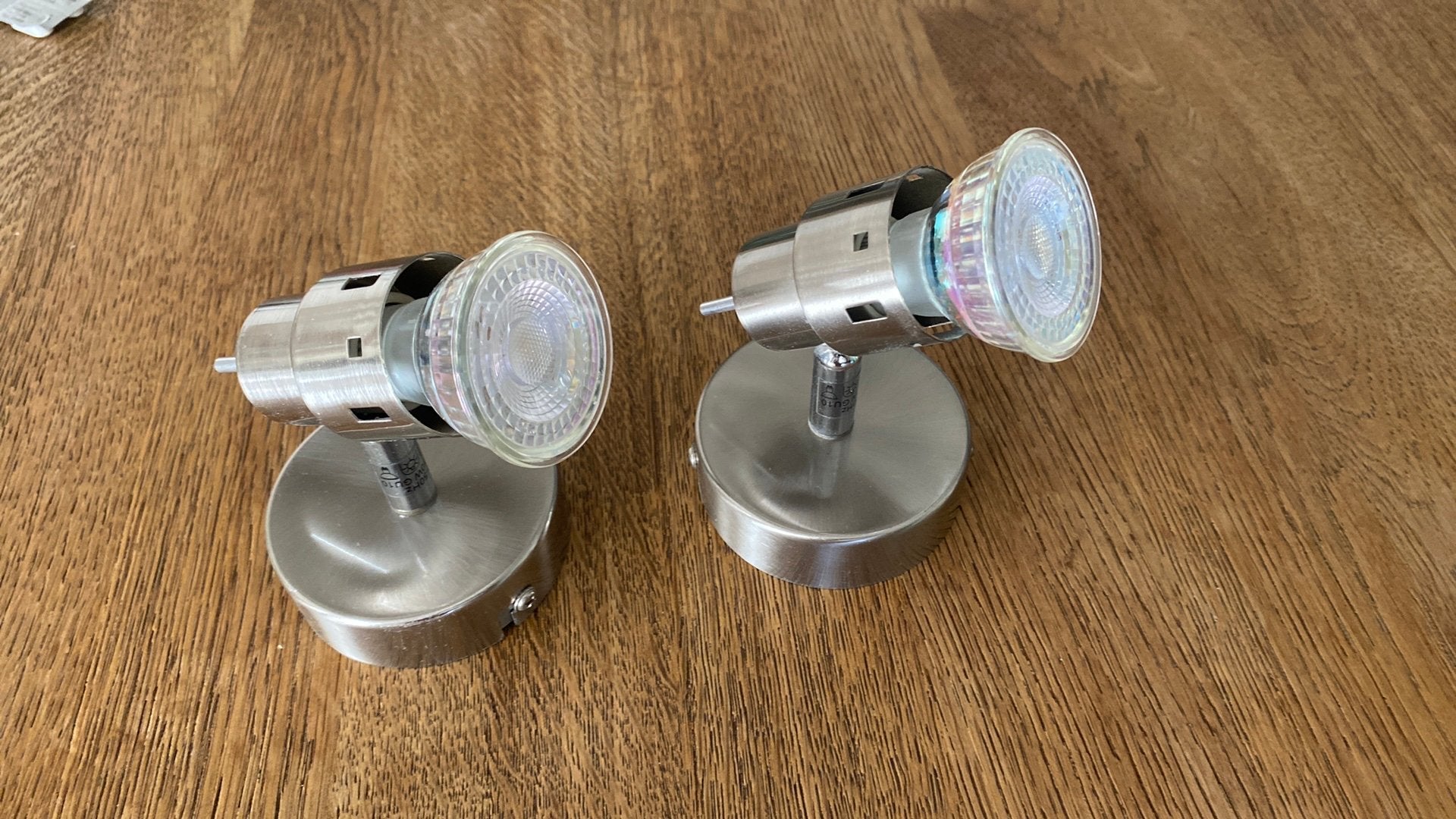 2 spots GU 10 appliques murales ou plafonnier, Huis en Inrichting, Lampen | Spots, Ophalen, Zo goed als nieuw