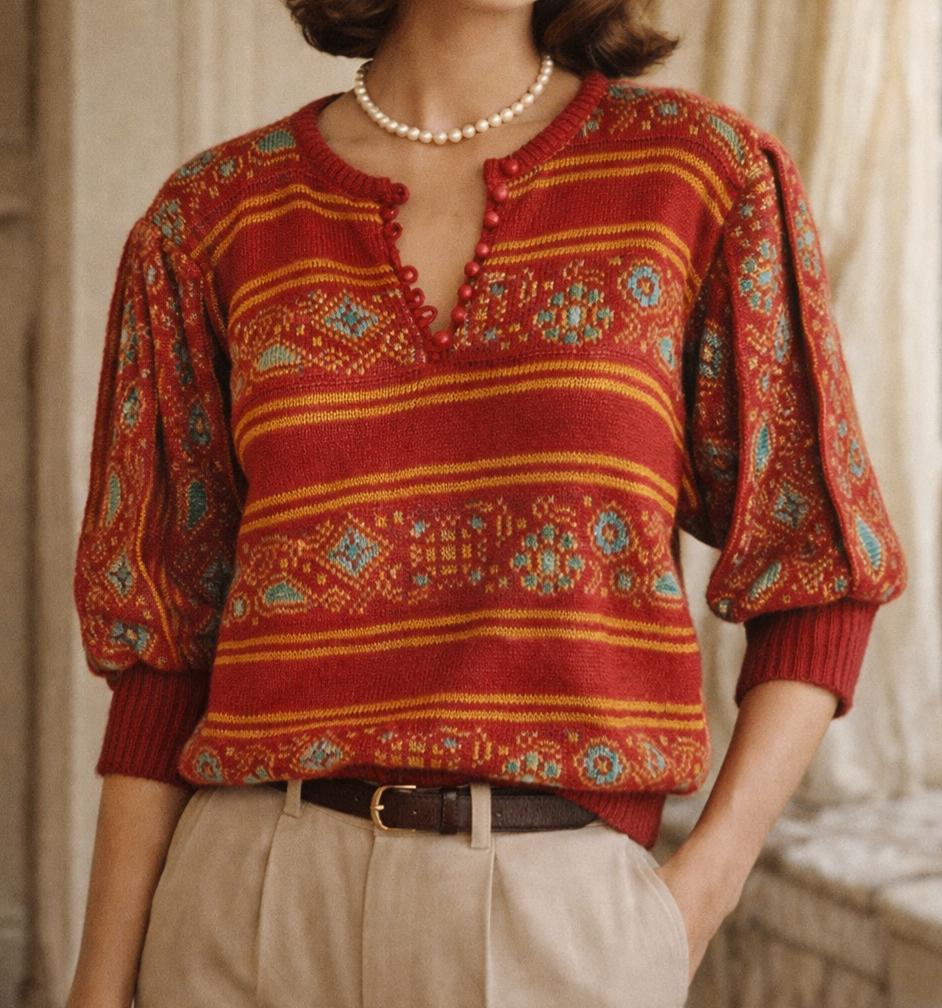 leuke vintage trui, Kleding | Dames, Truien en Vesten, Rood, Verzenden