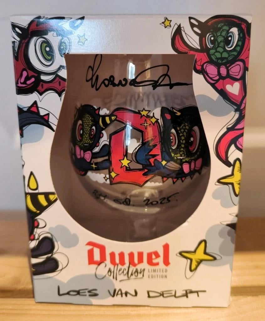 Duvel gesigneerde loes van delft, Collections, Marques de bière, Enlèvement ou Envoi, Neuf, Verre ou Verres, Duvel