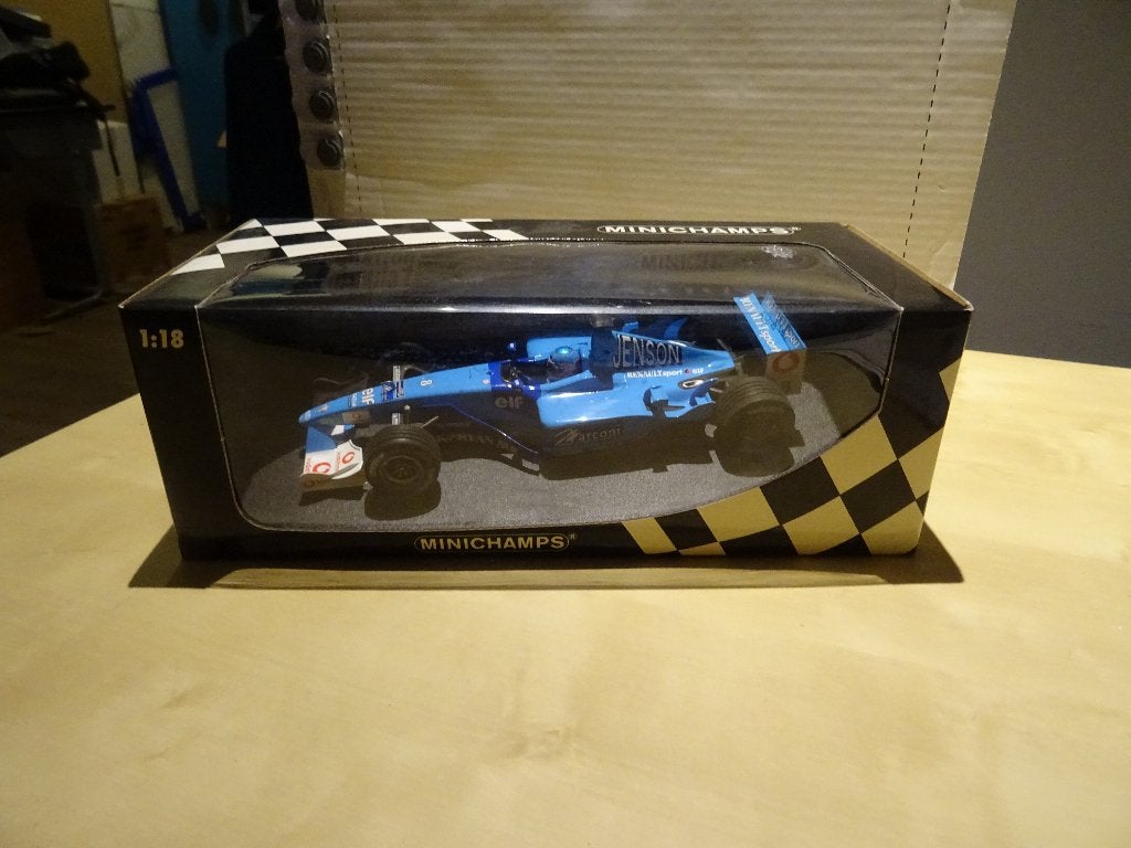 Minichamps Benetton B201 Jenson Button F1 1:18–ongeopend, Ophalen of Verzenden, Zo goed als nieuw, Auto, MiniChamps