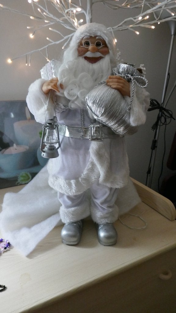 Père Noël blanc argenté 60 cm, Enlèvement ou Envoi, Neuf