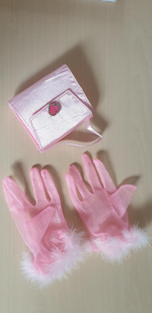 Handtas prinses + handschoenen, Kinderen en Baby's, Carnavalskleding en Verkleedspullen, Ophalen of Verzenden, Zo goed als nieuw