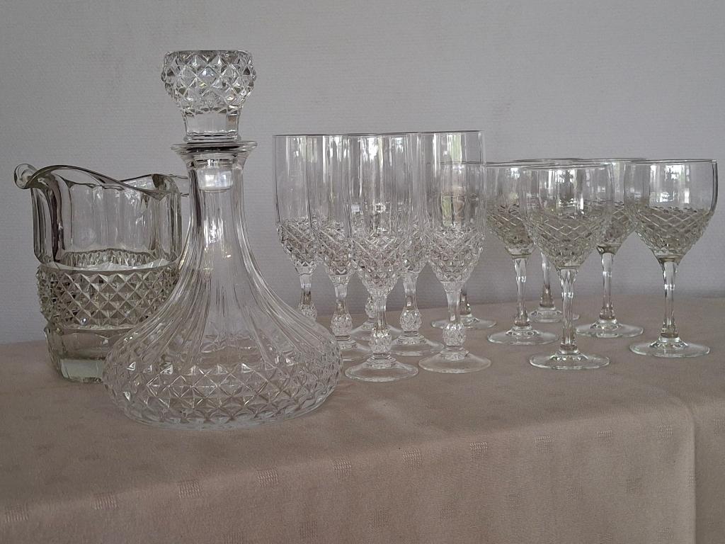 Ensemble de 2 carafes et verres, Antiquités & Art, Enlèvement