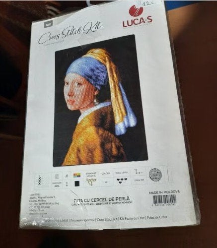 LUCA-S Pakket zonder stof + de garens Meisje met de parel, Ophalen of Verzenden, Zo goed als nieuw, Handborduren, Patroon