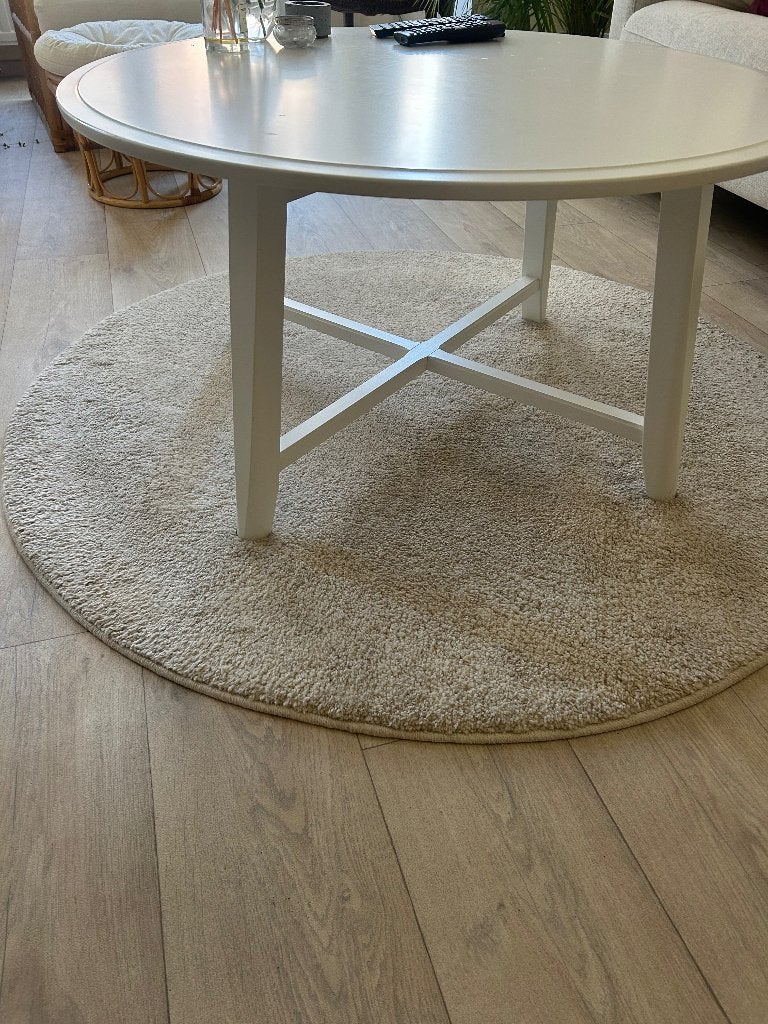 Tapis blanc cassé rond IKEA, Maison & Meubles, Ameublement | Tapis & Moquettes, Beige, Rond, 100 à 150 cm, Enlèvement