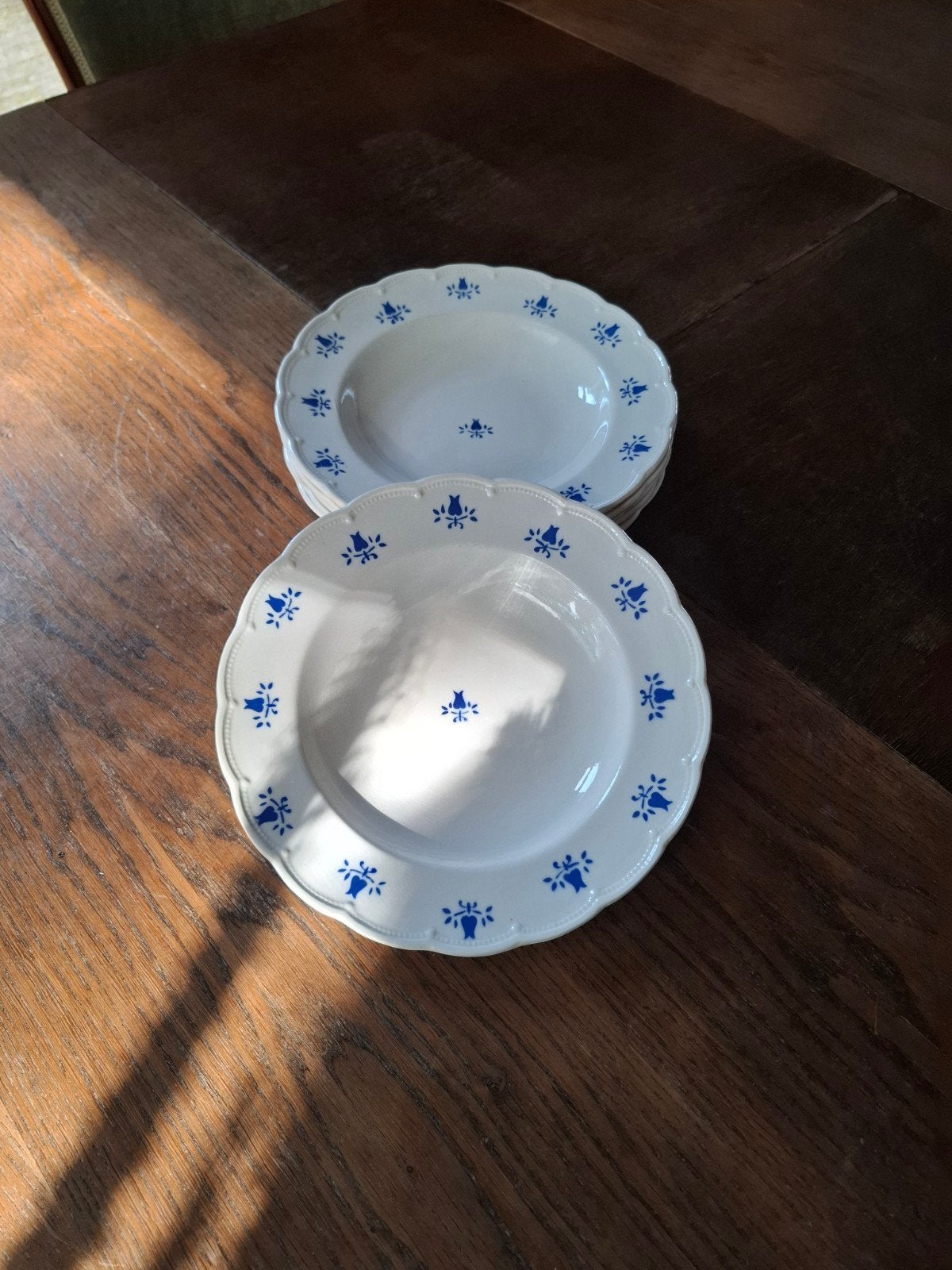 Vintage soepborden Boch blauwe tulp - set van 6, Antiek en Kunst, Ophalen of Verzenden