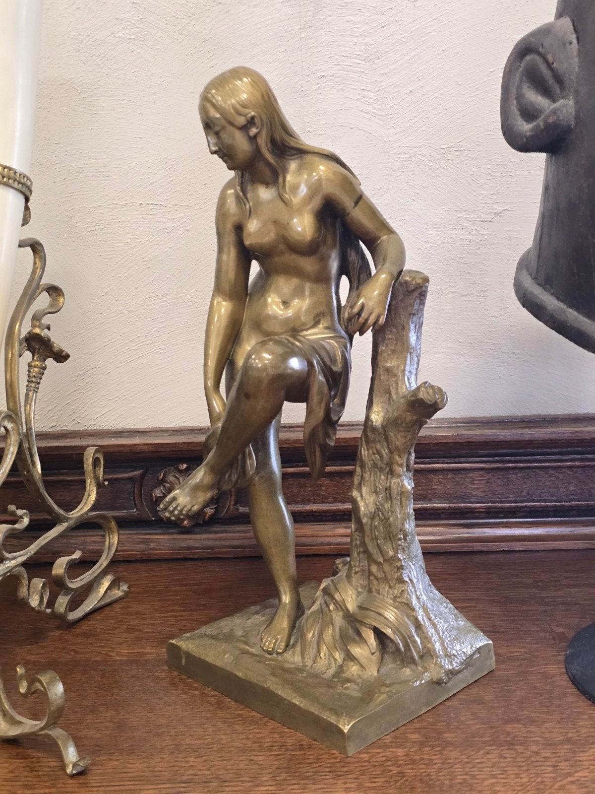 Statue en bronze du XIXe siècle signée, Antiquités & Art, Enlèvement ou Envoi, Bronze