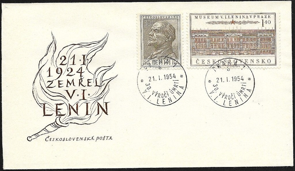 1954 - TSJECHOSLOWAKIJE - FDC Vladimir Lenin, Postzegels en Munten, Verzenden, Overige landen, Postfris