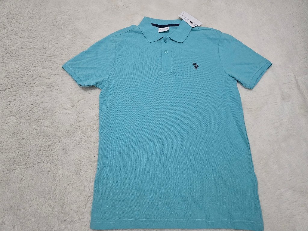Polo U.S. Polo Assn. bleu turquoise NEUF, Ophalen of Verzenden, Nieuw, Maat 46 (S) of kleiner, Blauw