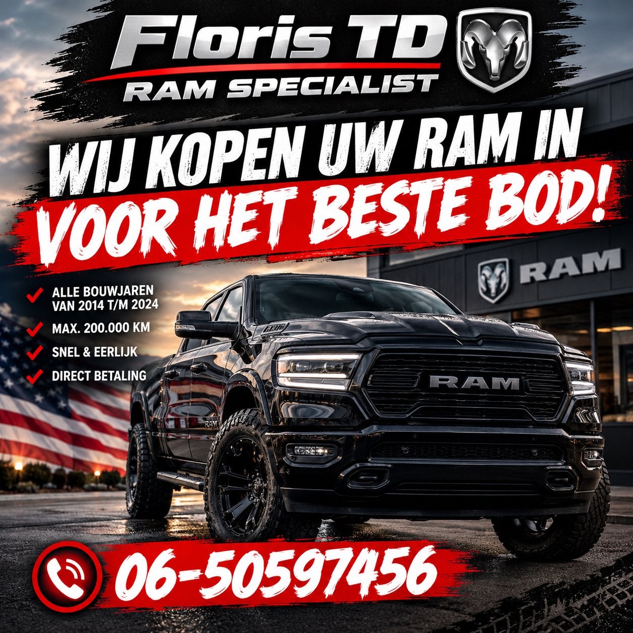 WILT U UW RAM VERKOPEN ? CONTACTEER ONS VOOR EEN GOED BOD!, Auto's, Automaat, 5 zetels, Overige carrosserie, LPG