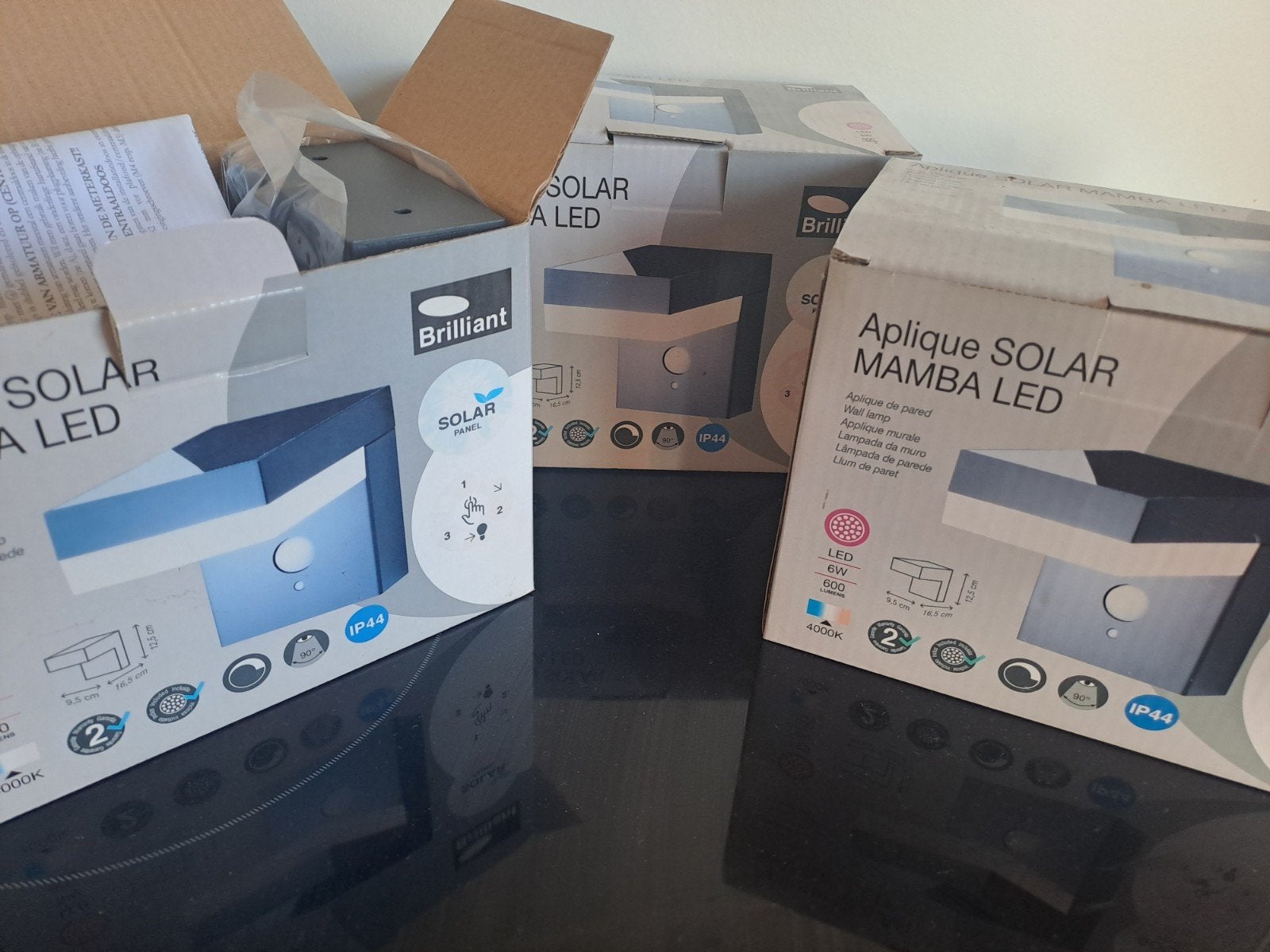 3 wandlampen solar, Ophalen, Bewegingssensor