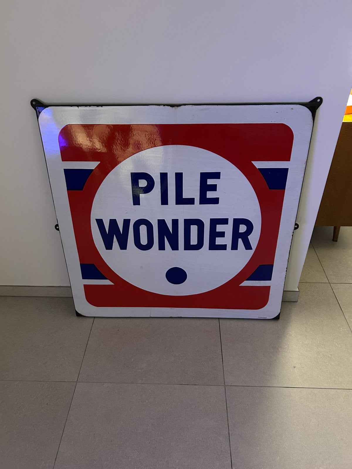 Pile Wonder en émail, taille L, Collections, Marques & Objets publicitaires, Utilisé, Panneau publicitaire, Enlèvement
