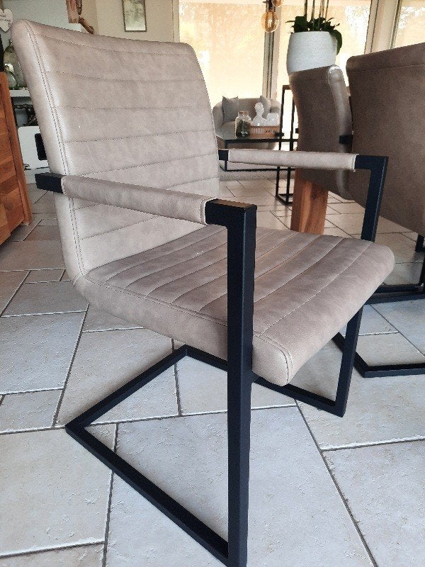 6 eetkamerstoelen, Huis en Inrichting, Ophalen, Gebruikt, Leer, Vijf, Zes of meer stoelen
