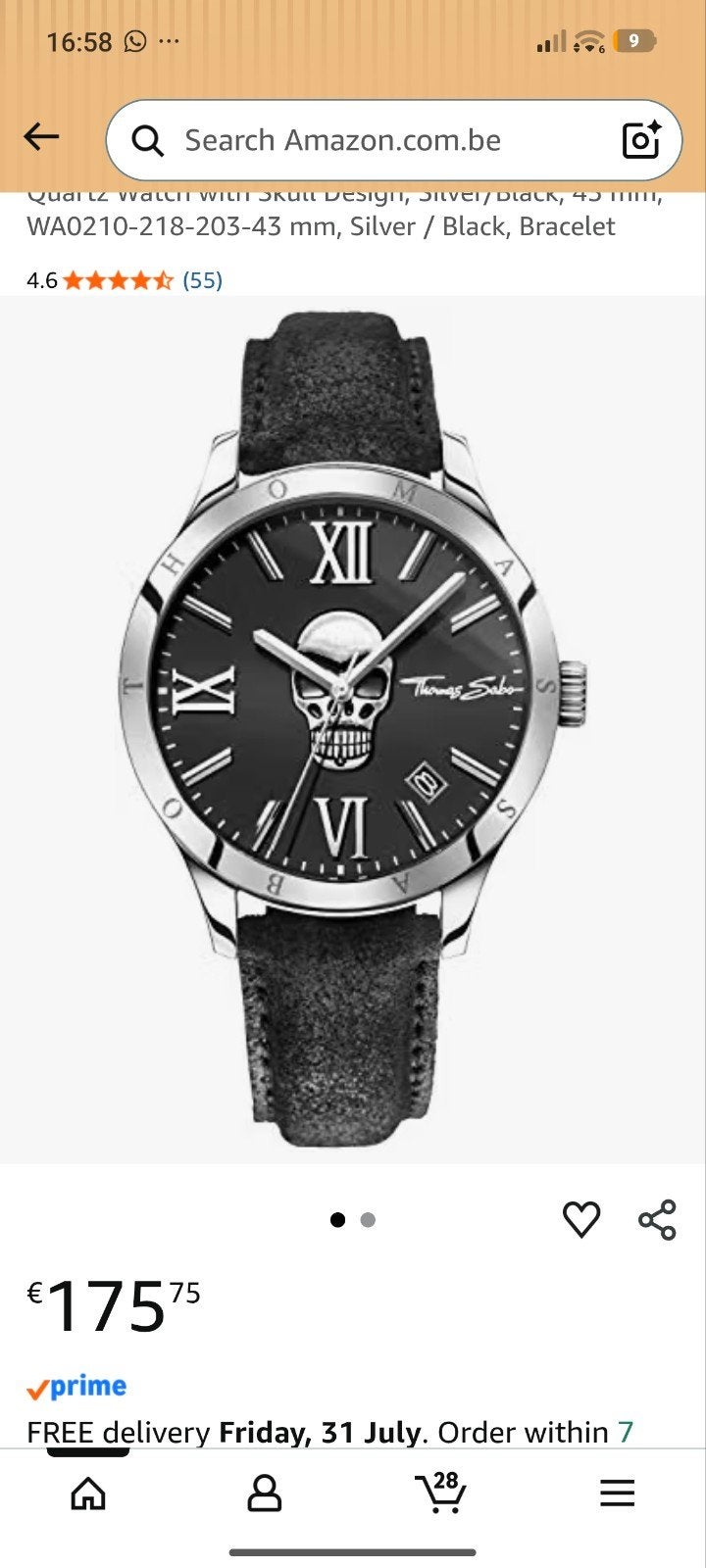 montre Thomas sabo, Enlèvement ou Envoi