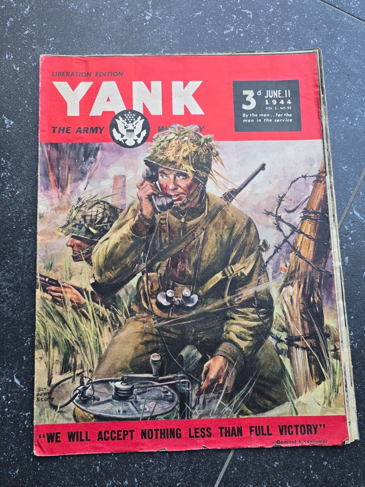 Magazine américain Yank de la Seconde Guerre mondiale, 11 ju, Enlèvement ou Envoi