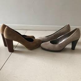 Zinda of Gabor: Pumps in camel of grijs, Kleding | Dames, Ophalen of Verzenden, Zo goed als nieuw, Grijs, Pumps