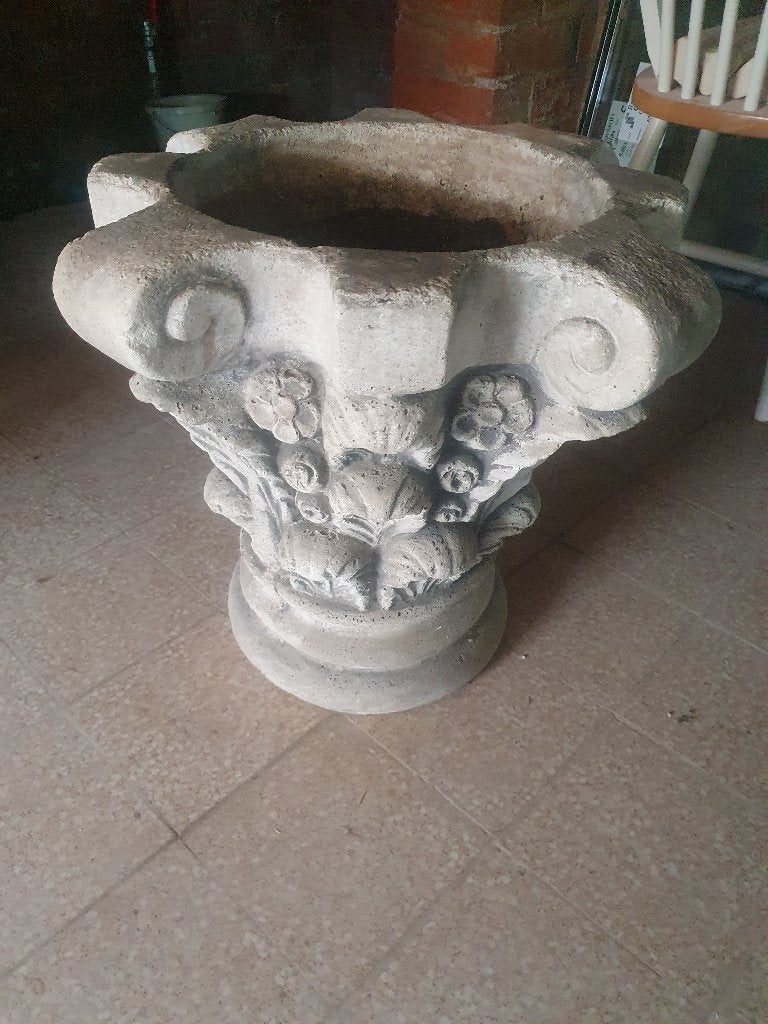 Stenen bloempot te koop, Ophalen, Gebruikt, Rond, Beton