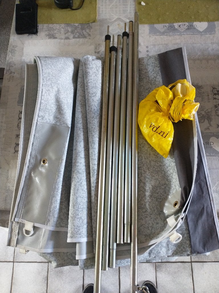 caravan luifel   3,70m breed  en diepte 2,38 m, Ophalen, Gebruikt, Vinyl, Overige merken