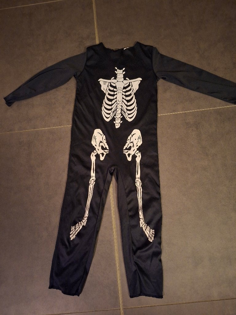 Halloween pak skelet voor 6 à 7 jarige, Ophalen, Zo goed als nieuw, 122 t/m 128, Jongen of Meisje