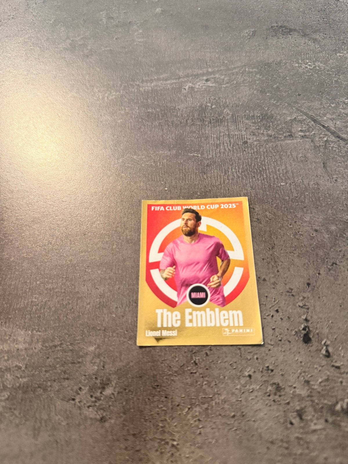 Lionel messi gold panini sticker, Ophalen of Verzenden, Zo goed als nieuw
