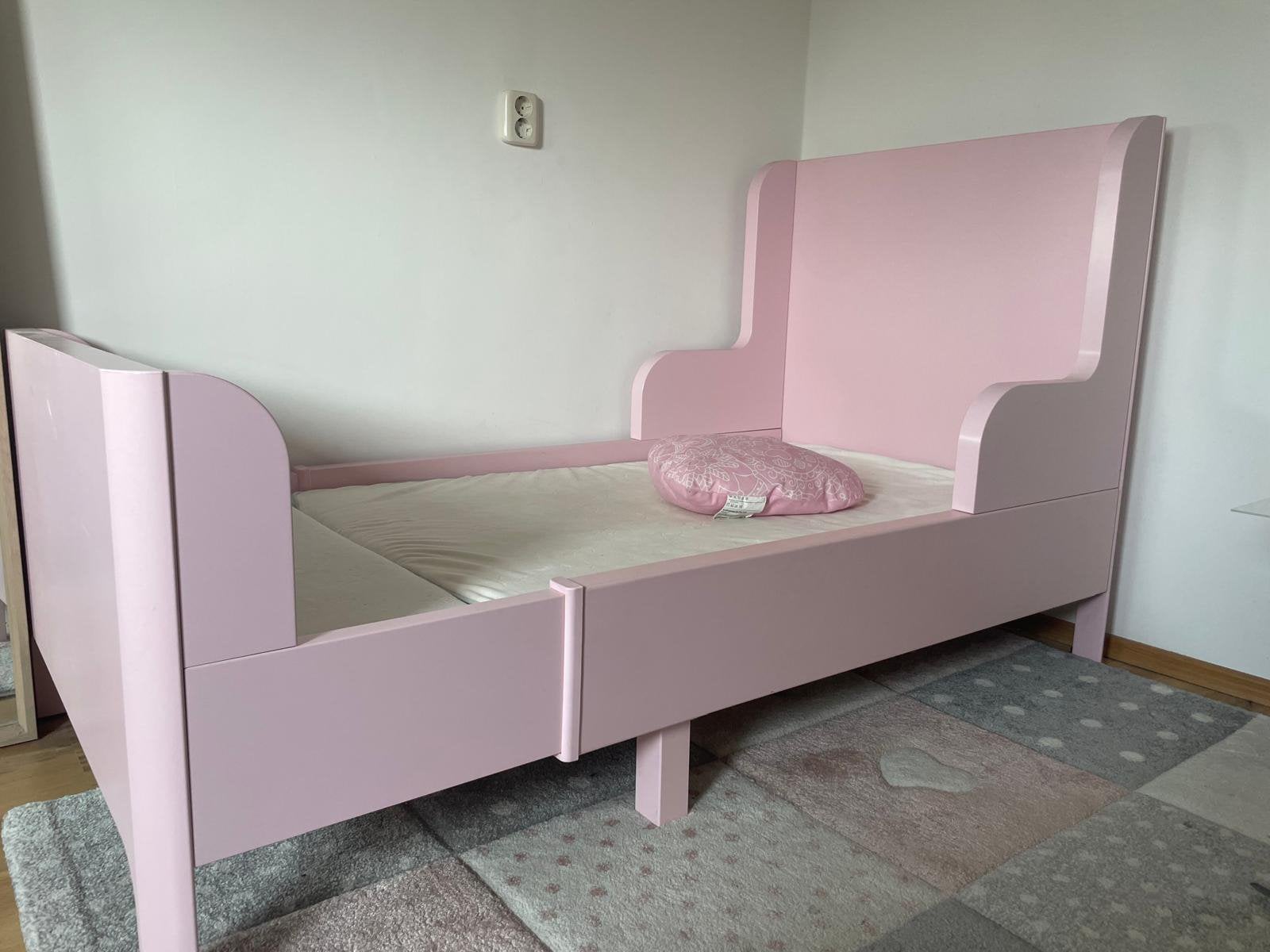 Roze kinderbed met lattenbodem, Ophalen, Gebruikt, Lattenbodem