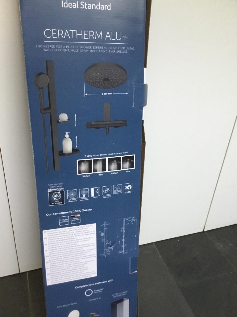 Regendouche mat zwart, Ophalen of Verzenden, Nieuw, Douche