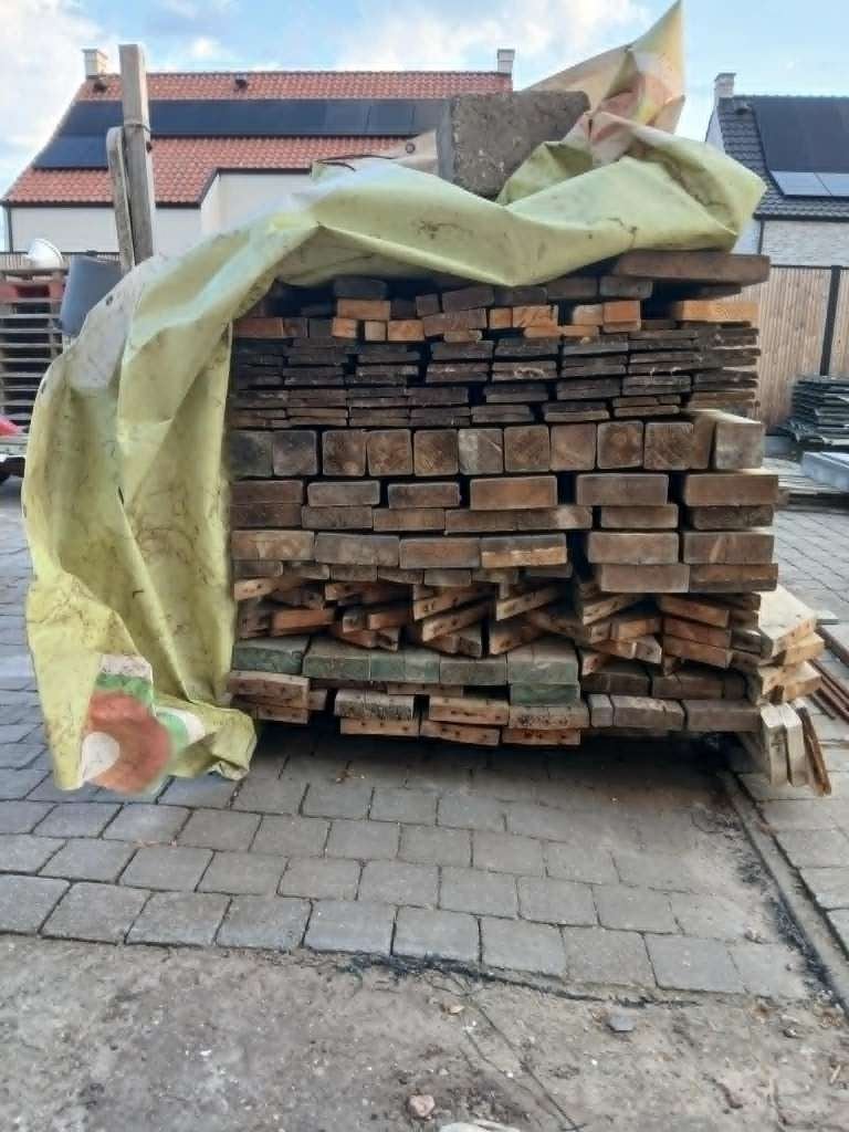 lot hout -planken - spanten, Doe-het-zelf en Bouw, Hout en Planken, Zo goed als nieuw, Overige houtsoorten, Ophalen, Geïmpregneerd