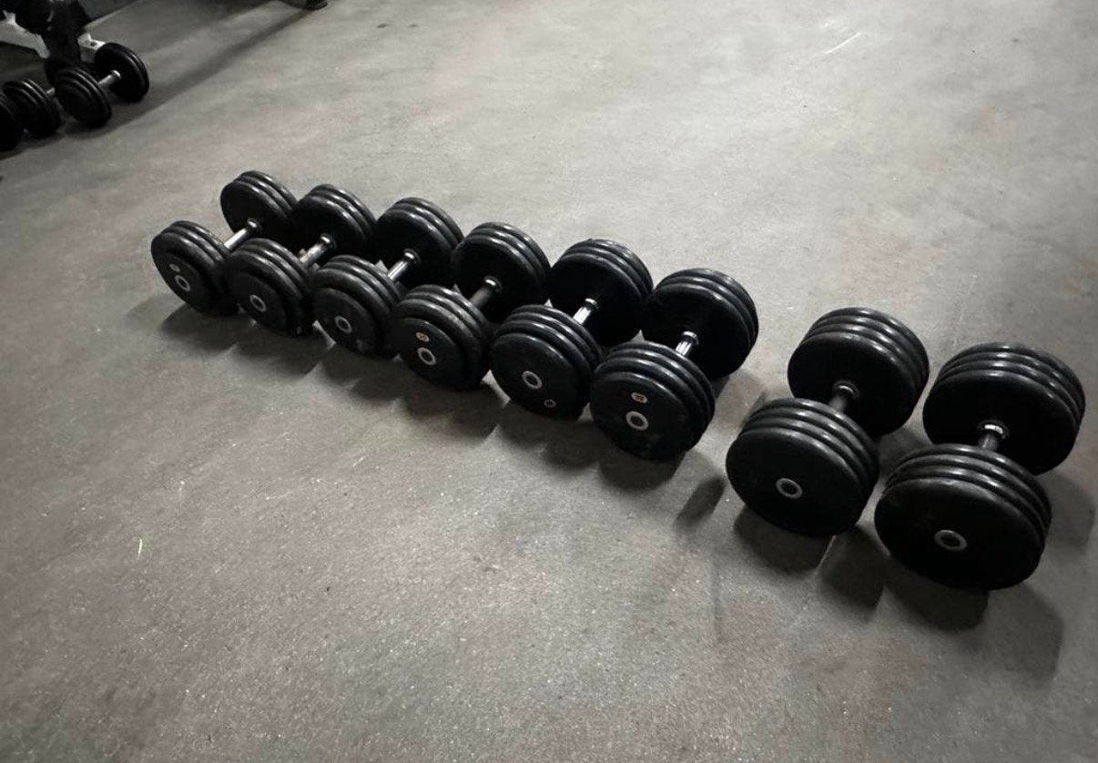 Rubberen Vaste Dumbells 2x28kg, 2x30kg,2x32kg,2x34kg, Ophalen, Gebruikt, Dumbbell