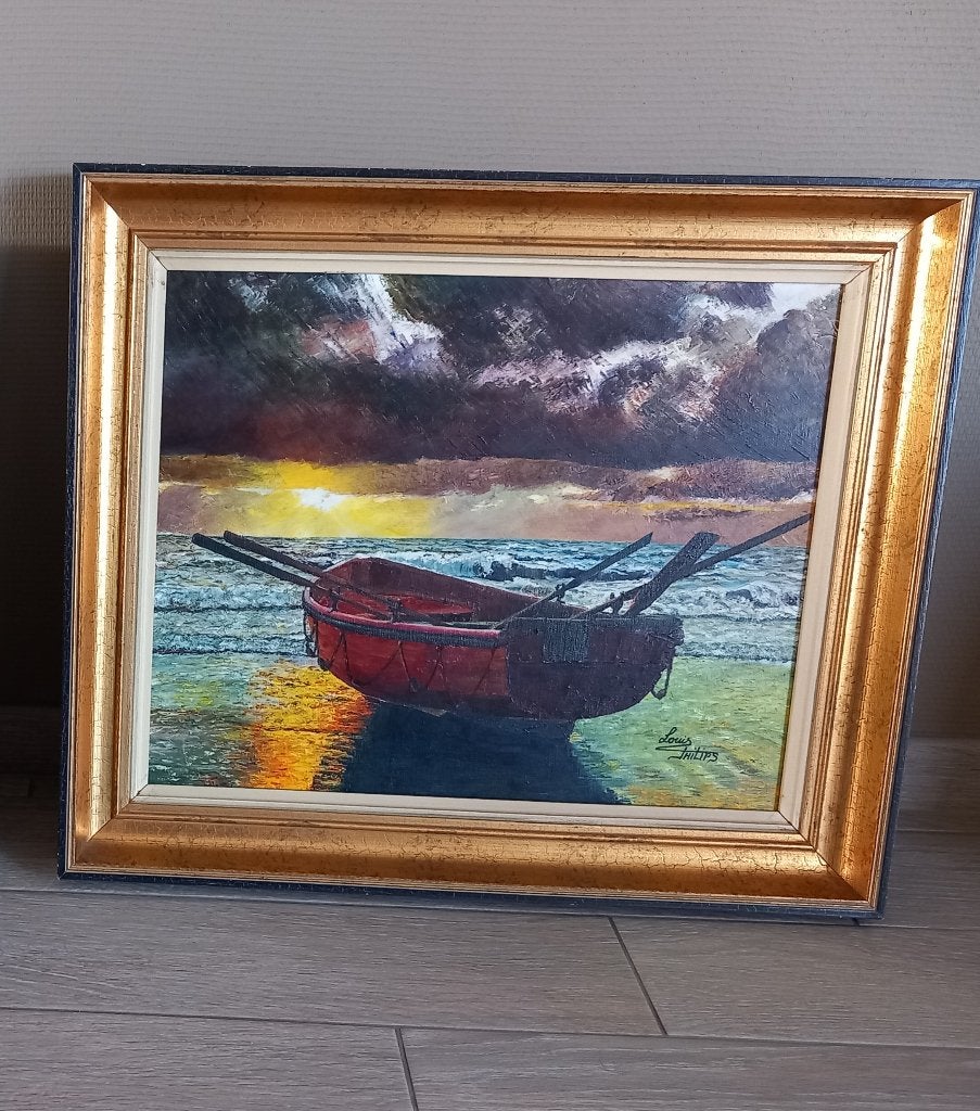 Schilderij Louis Philips "boot op het water", Ophalen, Gesigneerd, Maritiem / water