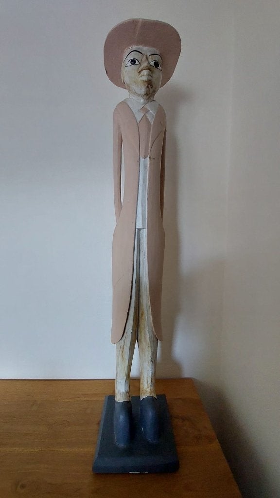 Afrikaanse kunst 102 cm hoogte, Afrika, 102 cm, Roze, Beeld