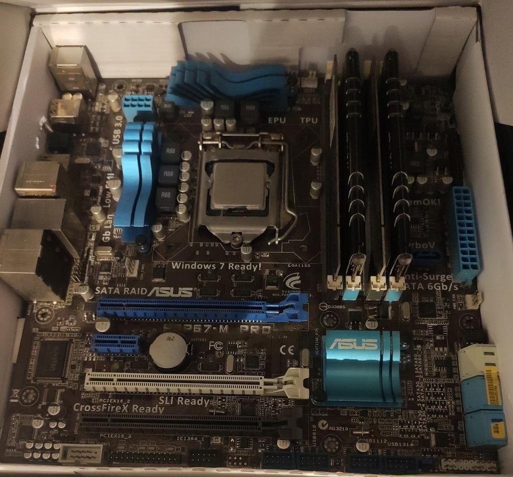 Kit moederbord + processor + ram (I7 3770, 16gb), Computers en Software, Moederborden, Gebruikt, DDR3, Ophalen of Verzenden, Micro-ATX