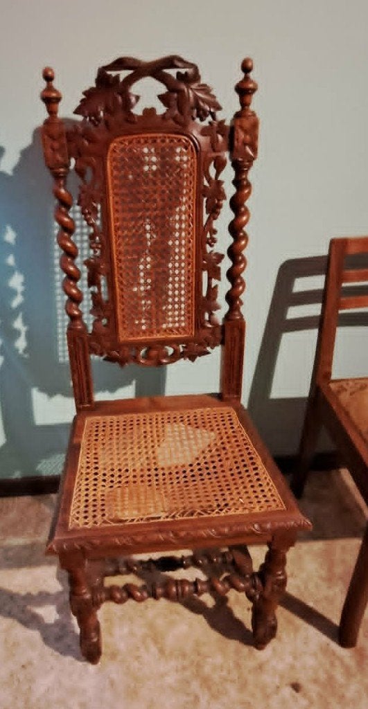 2 mooie rieten stoelen, Huis en Inrichting, Stoelen, Ophalen, Gebruikt
