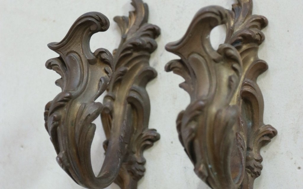 Paar bronzen embrasses, Lodewijk XV-stijl, ca. 1900, Antiek en Kunst, Ophalen, Brons