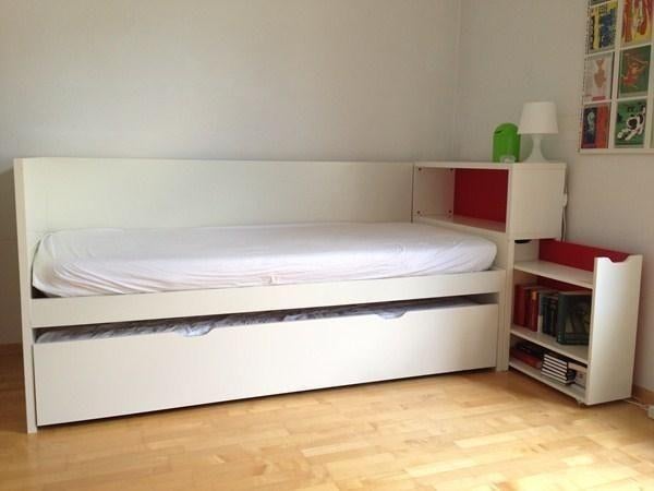 IKEA Odda/Flaxa logeerbed in wit in zeer goede staat, Ophalen, Verstelbaar, 90 cm, Wit